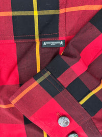 Mastermind World Block Plaid Hooded Red Overshirt Size Large (MSRP: $1,881)