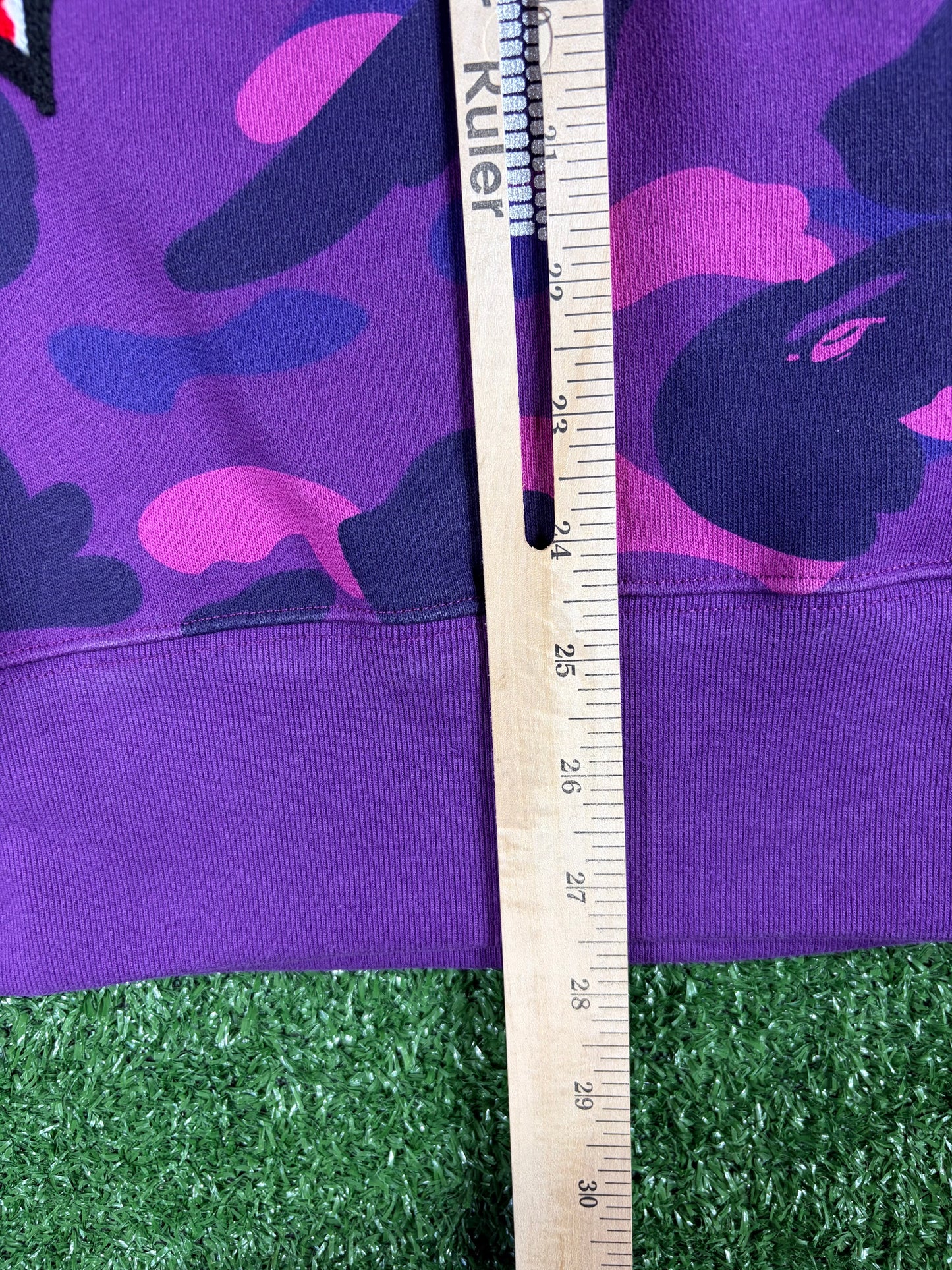 BAPE Color Camo Embroidery Shark Purple Crewneck Large