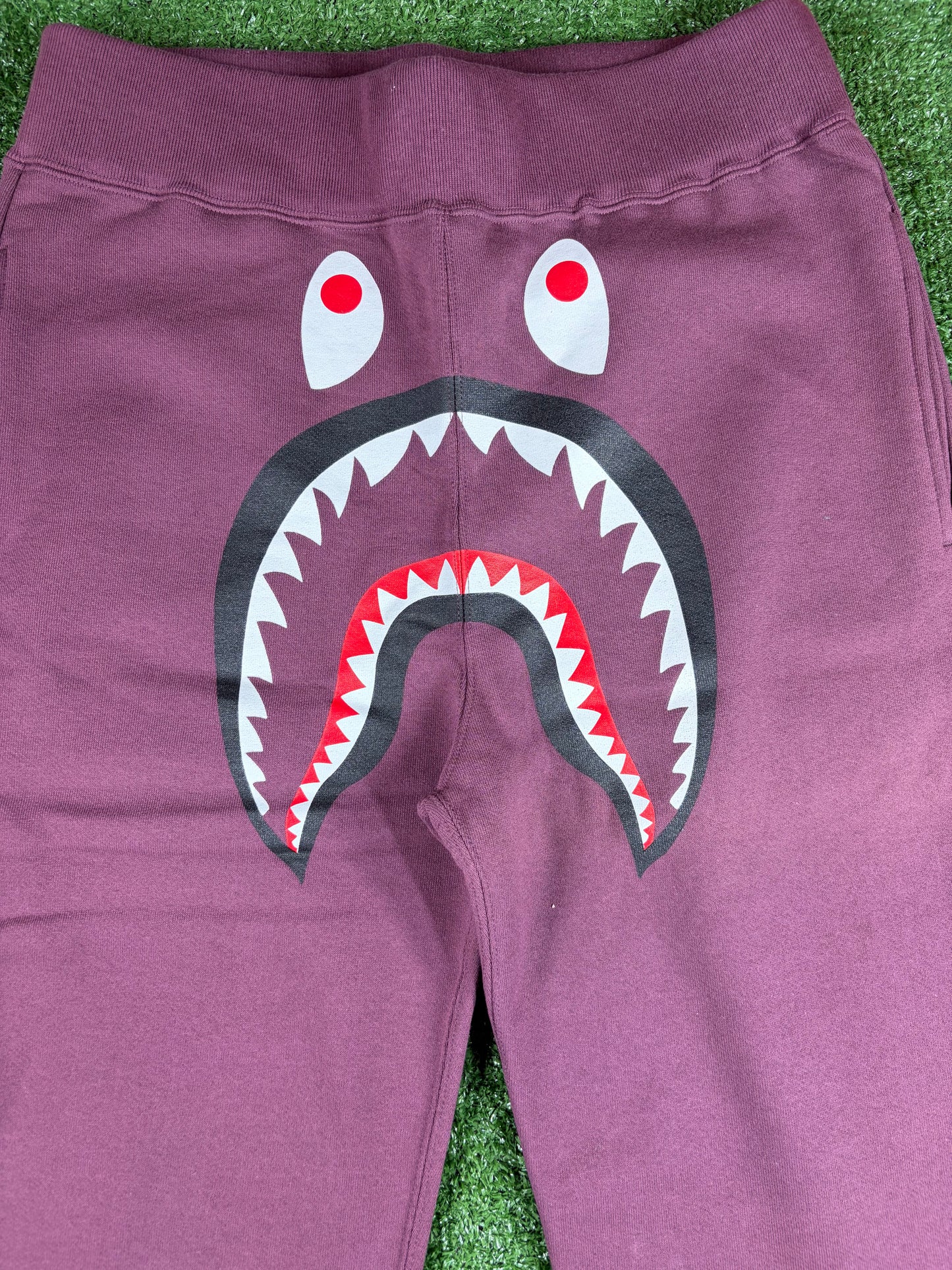 Bape Shark Burgundy Slim Fit Sweatpants Size Large