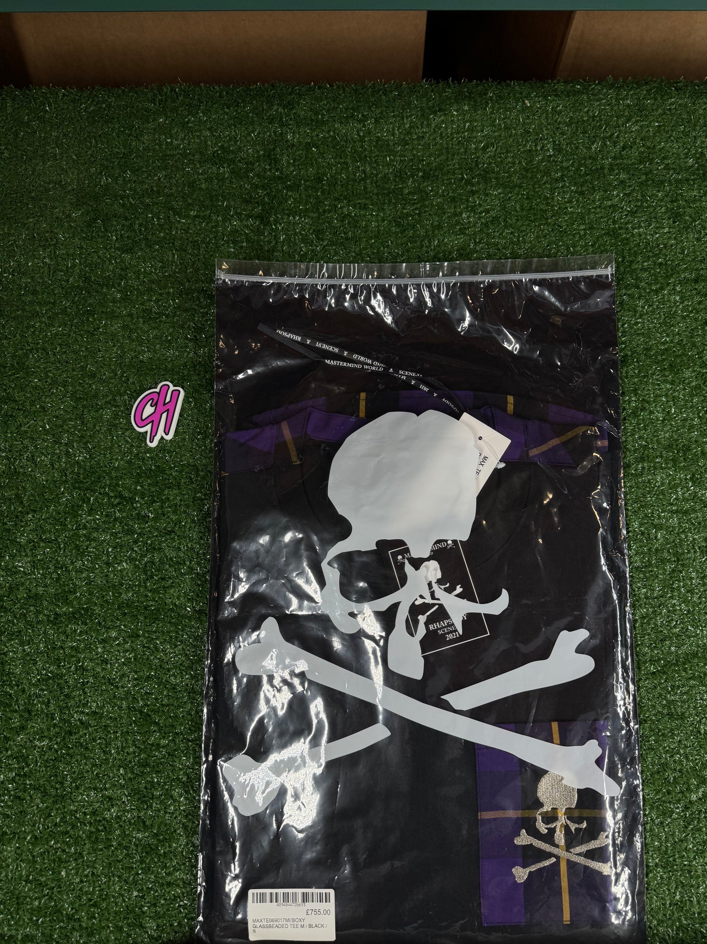 Mastermind Vs. Bape Purple Color Check S/S T-Shirt Size Small