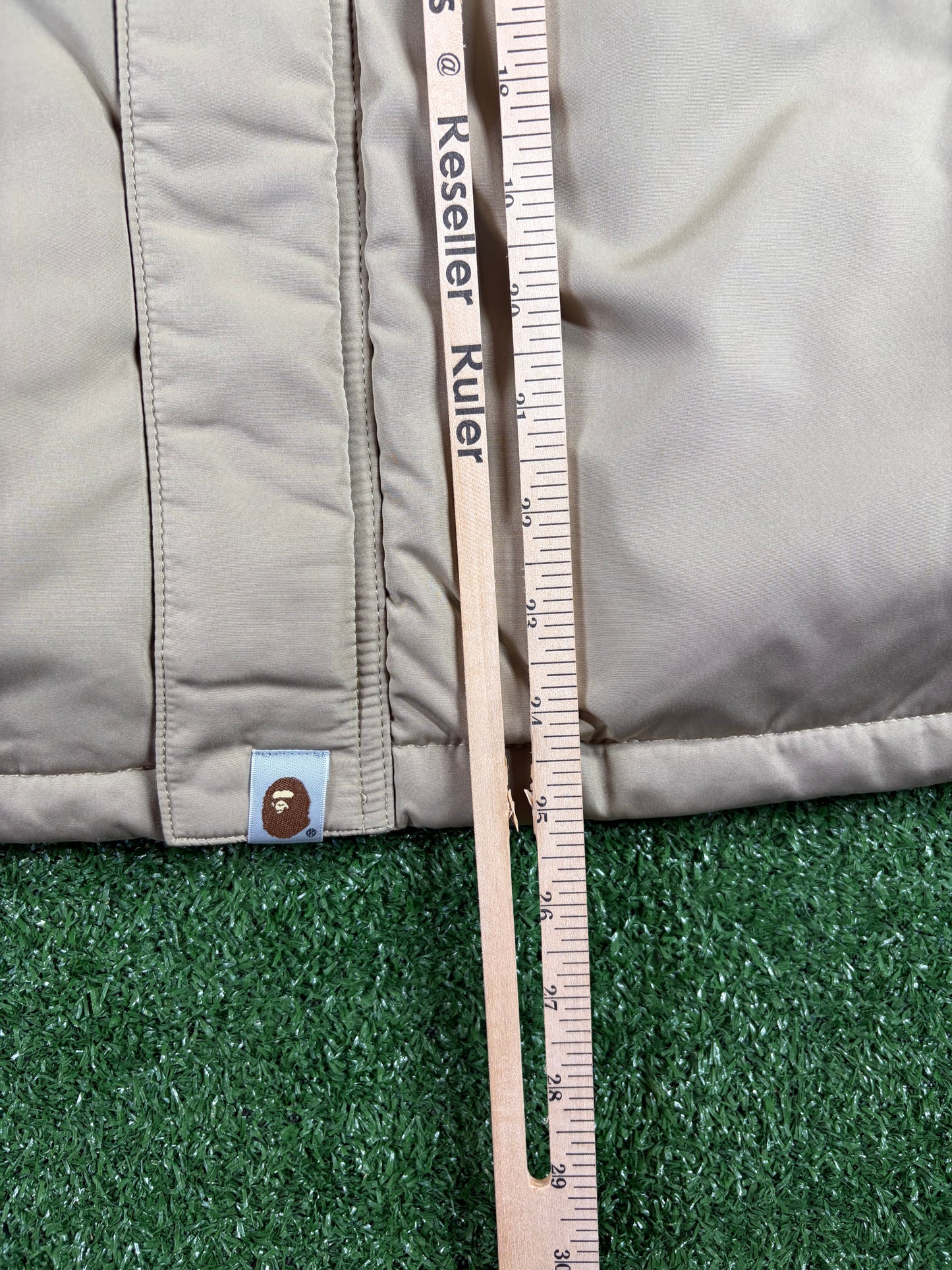 BAPE X Ursus Beige Puffer Blouson Jacket Size Large