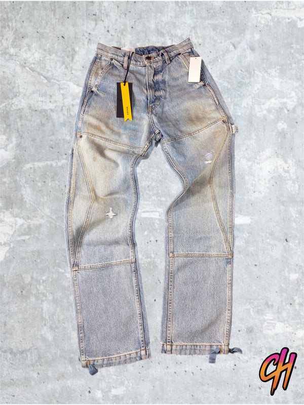 RHUDE Authentic Reza Denim Double Knee Indigo Pants Mens Size Medium MSRP:$975.00