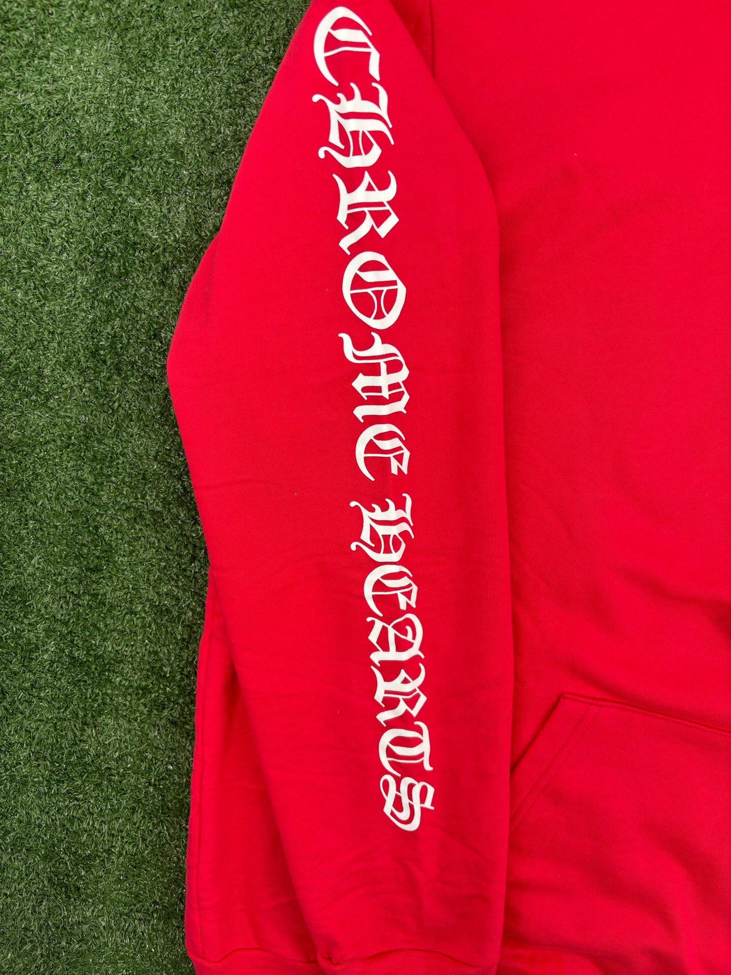 Chrome Hearts "Scroll Logo" Red Pullover Hoodie Size XXL