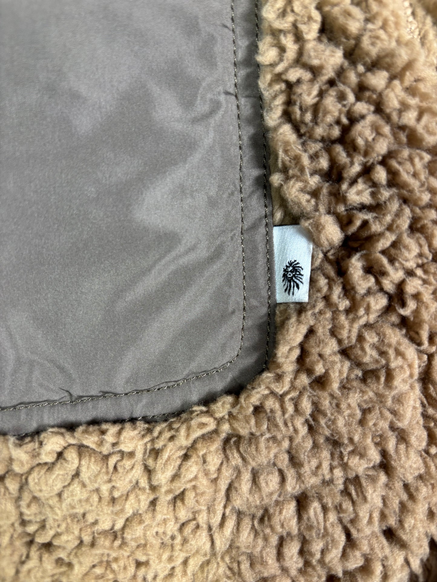 Bape Black Full-Zip Sherpa Beige Jacket Size Medium (MSRP: $480.00)
