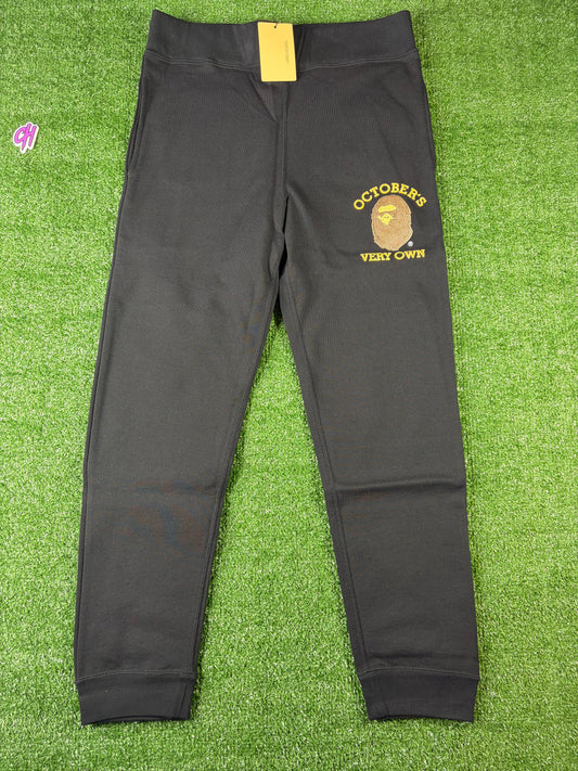 Bape X OVO Black Slim Fit Sweatpants Size XL