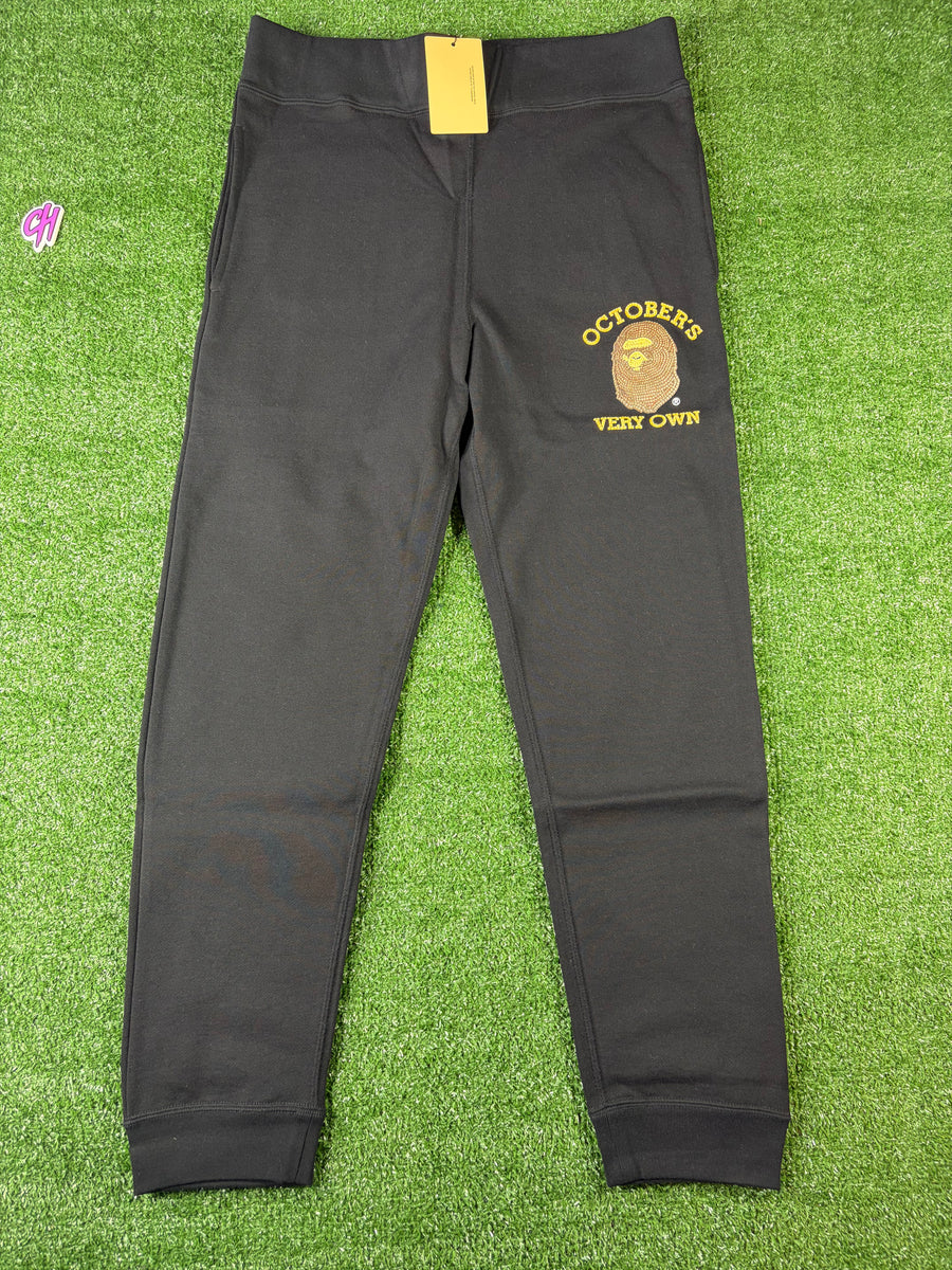 Bape X OVO Black Slim Fit Sweatpants Size XL