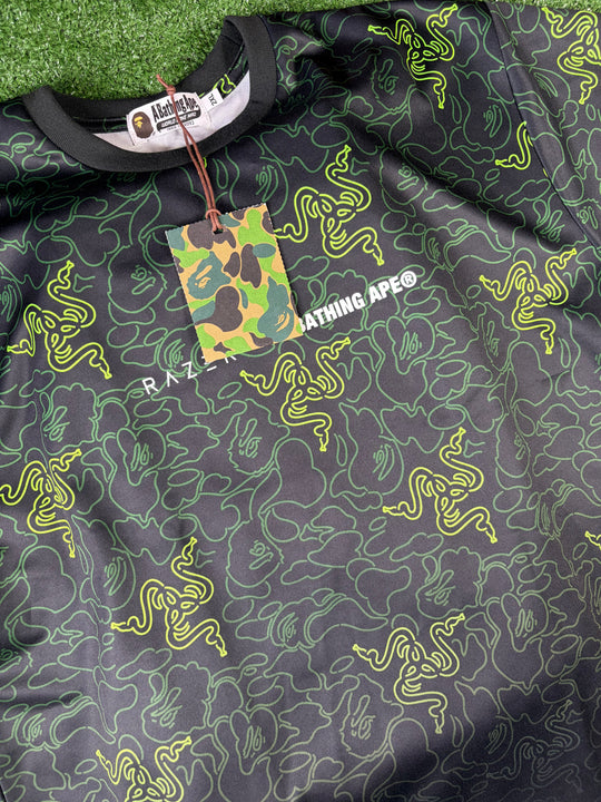 Bape X Razer Fading Neon Camo Team Tee Size Large
