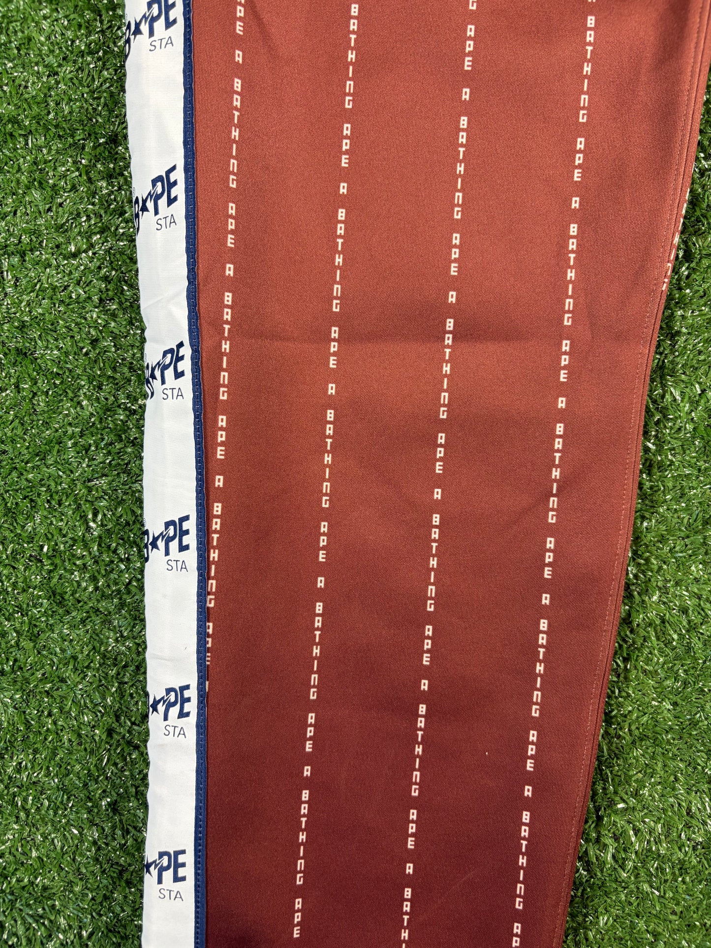 BAPE Text stripe Jersey Track Pants Size Large