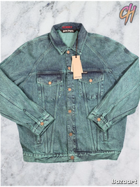 Palm Angels Light Wash Sunset Loose Denim Jacket Size Medium