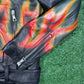 Palm Angels Burning Perfecto Logo Leather Jacket Size Small (MSRP:$3,590)