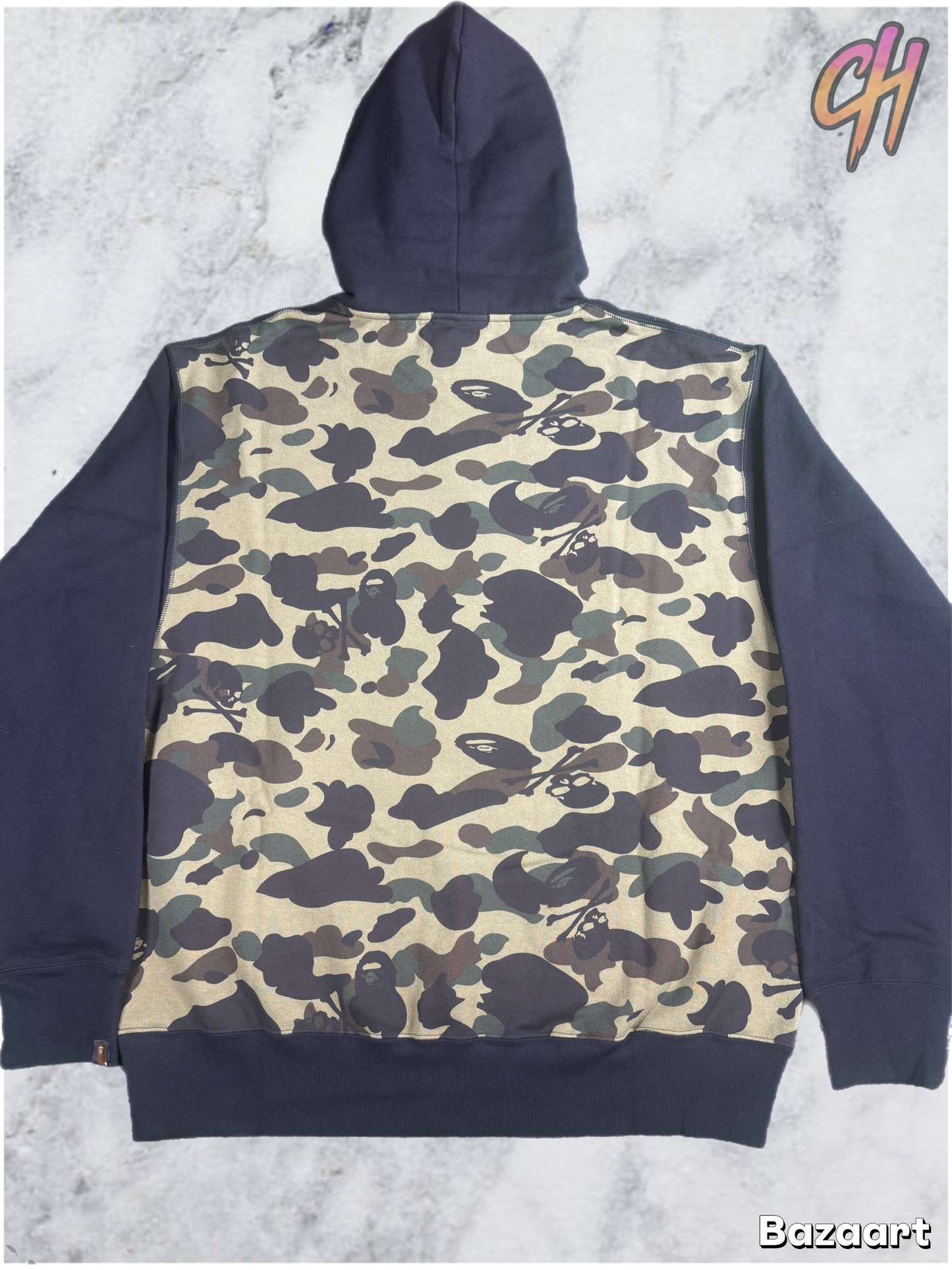 Bape X Mastermind Back Camo Black Pullover Hoodie Size XL