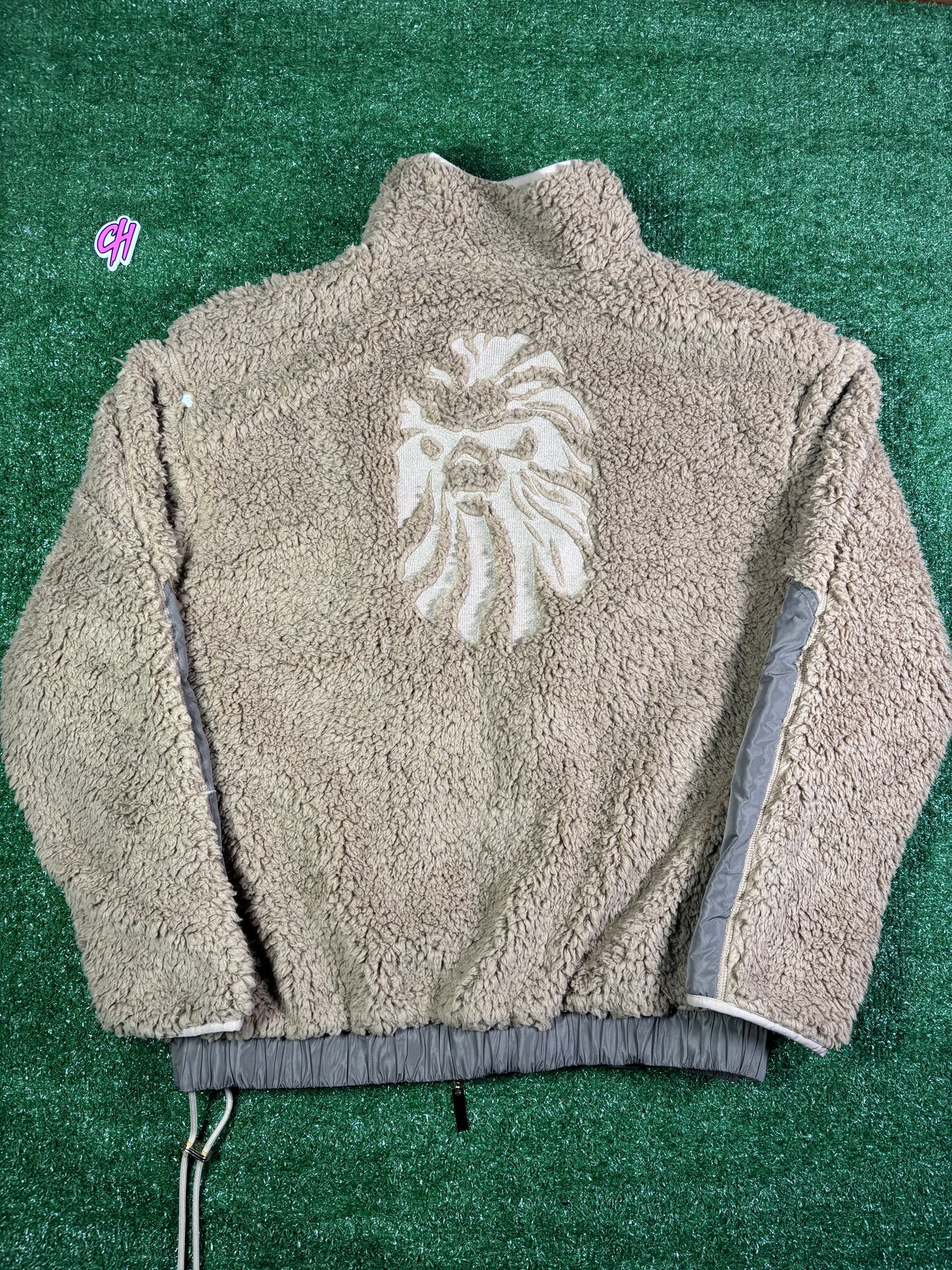 Bape Black Full-Zip Sherpa Beige Jacket Size Medium (MSRP: $480.00)