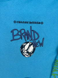 Chrome Hearts Matty Boy Brain New Blue Hoodie Size Large