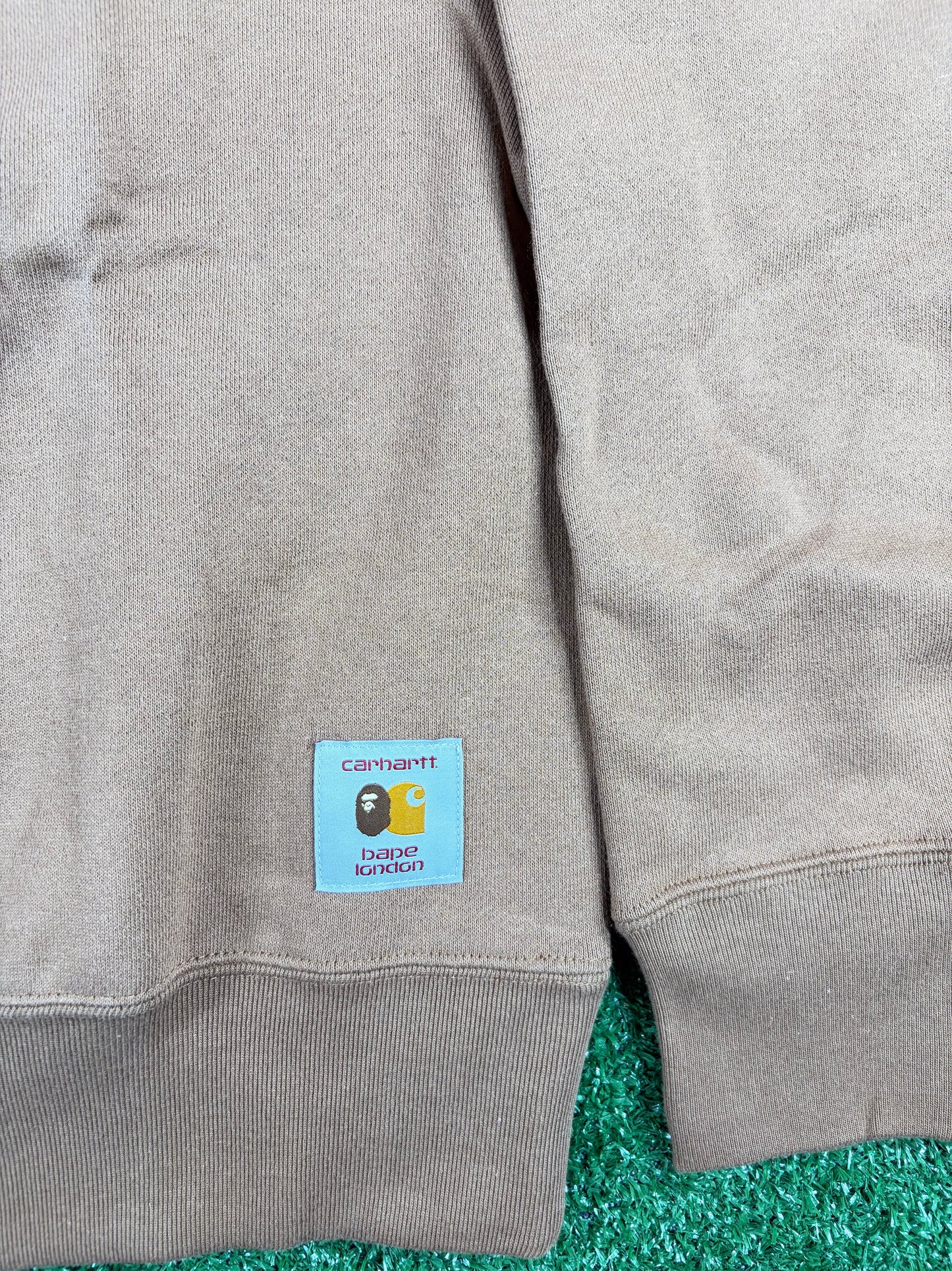BAPE X Carhartt Beige Crewneck Sweatshirt Size Small