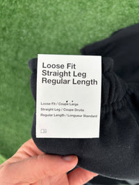 Nike Men's Solo Swoosh Cuffed Black Fleece Sweatpants Size XL