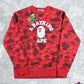 BAPE Color Camo College Red Crewneck Sweater Size XXL