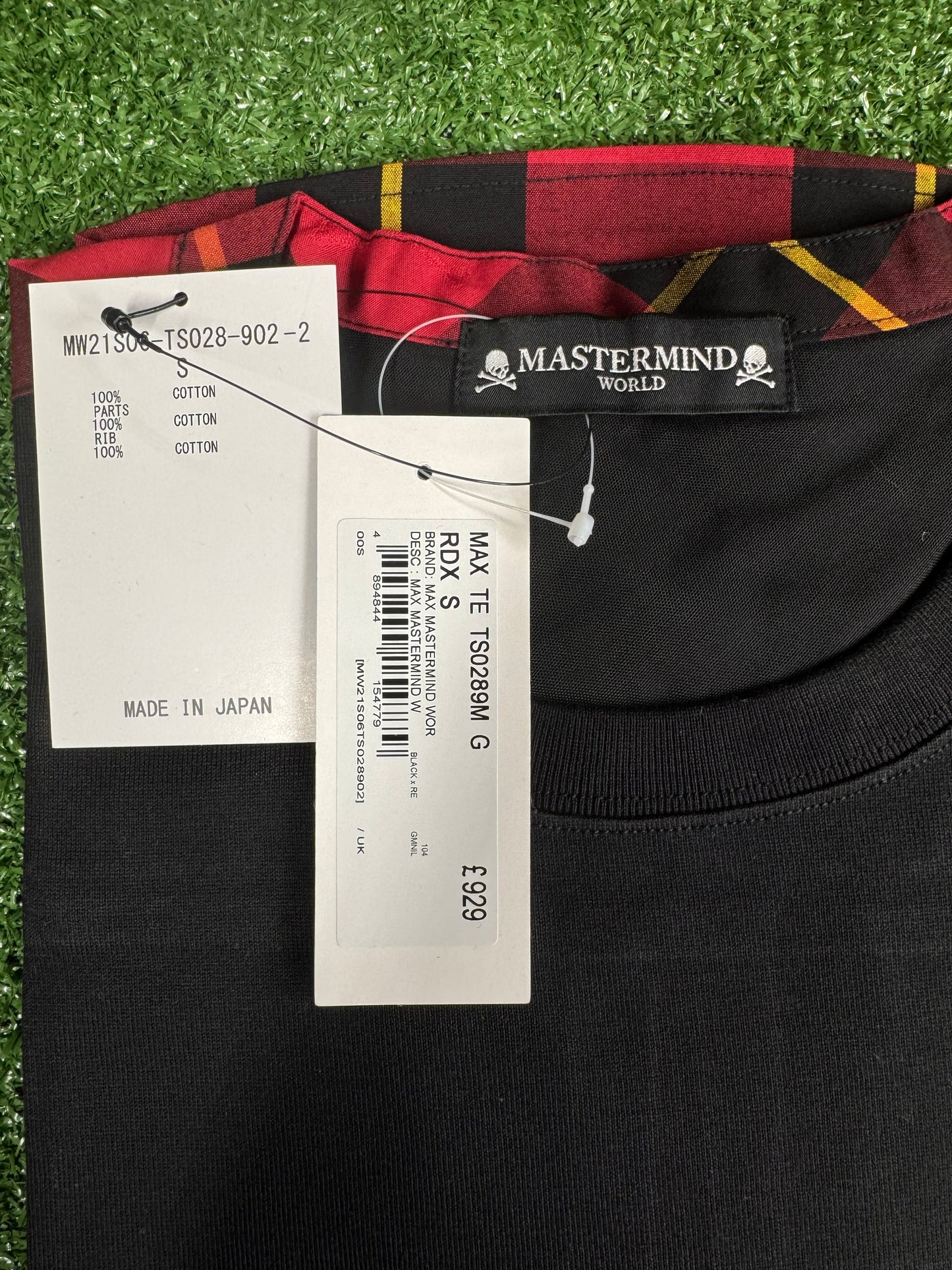 Mastermind Vs. Bape Red 2-Color Check T-Shirt Size Small
