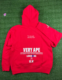BAPE London Exlusive 'Very Ape' Red Hoodie Size Medium
