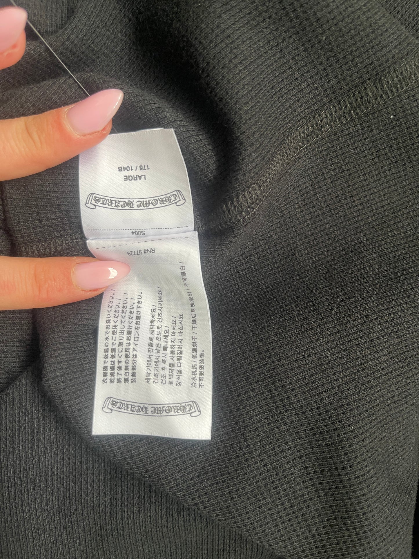 Chrome Hearts Scroll Logo Long-Sleeve Thermal Shirt 'Black'