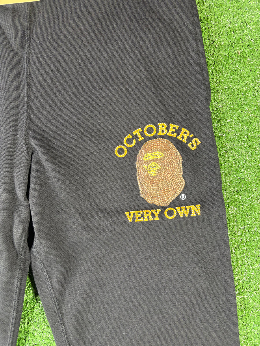 Bape X OVO Black Slim Fit Sweatpants Size XL