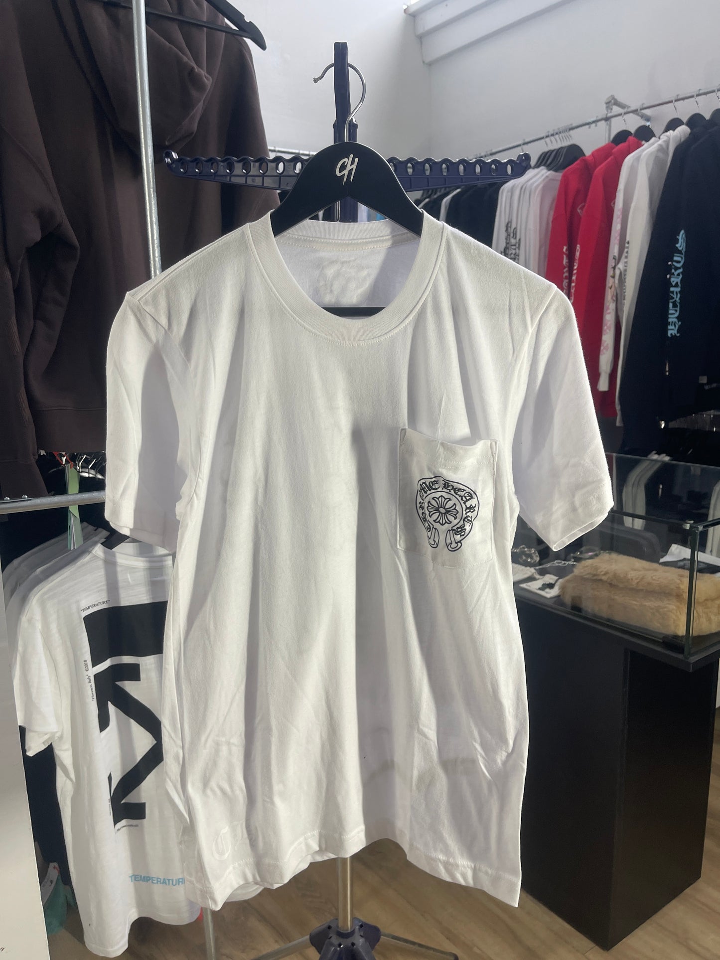 Chrome Hearts Horse Shoe Logo Pocket T-Shirt White