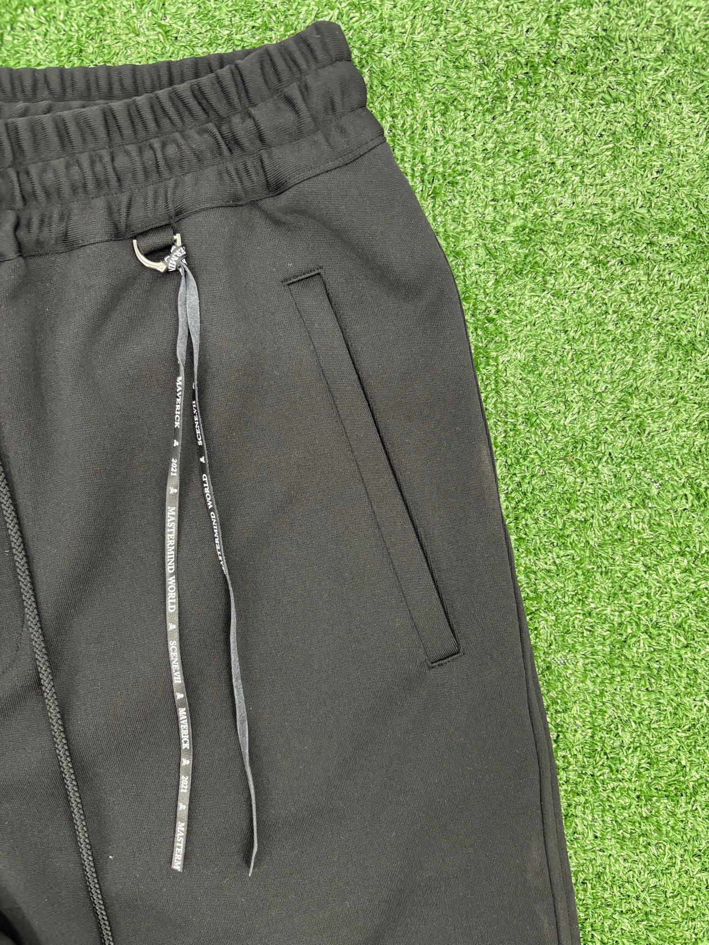 Mastermind Color Ribbed Black Track Pants Size Large (MSRP: $1,279)