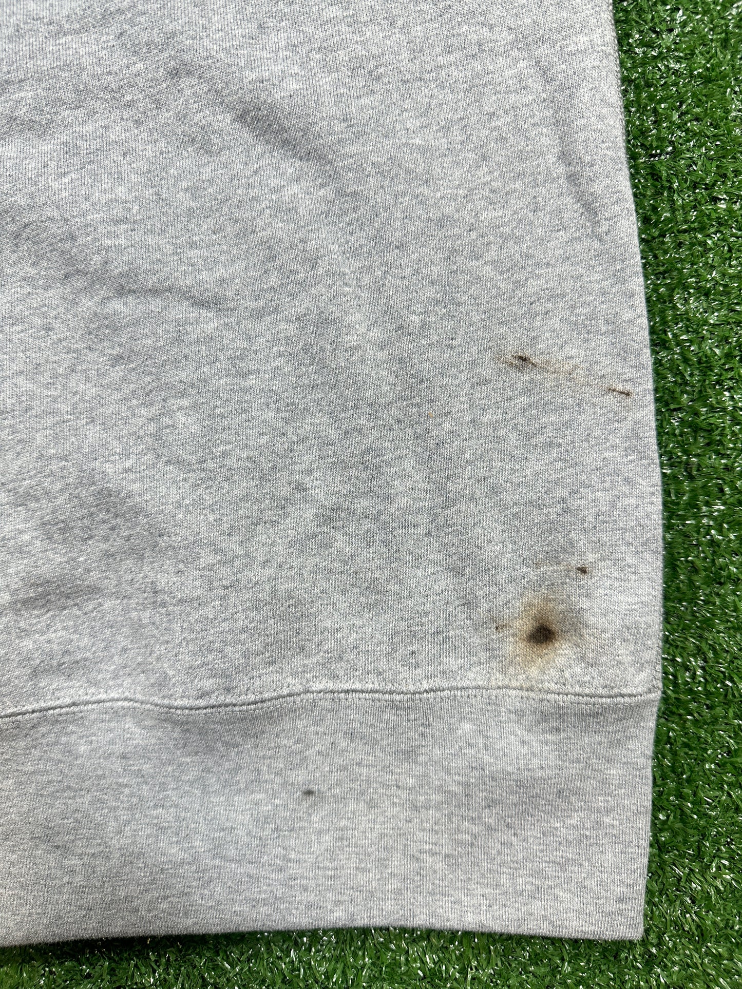 BAPE Grey 'Fading Logo' Pullover Hoodie (STAINED) - Size Large