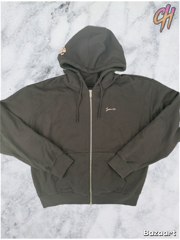 Givenchy Men's Boxy 'Tarot' Black Full-Zip Hoodie Size XXL