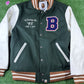 Bape X END. 'Bowling Pins' Green Varsity Jacket Size XL