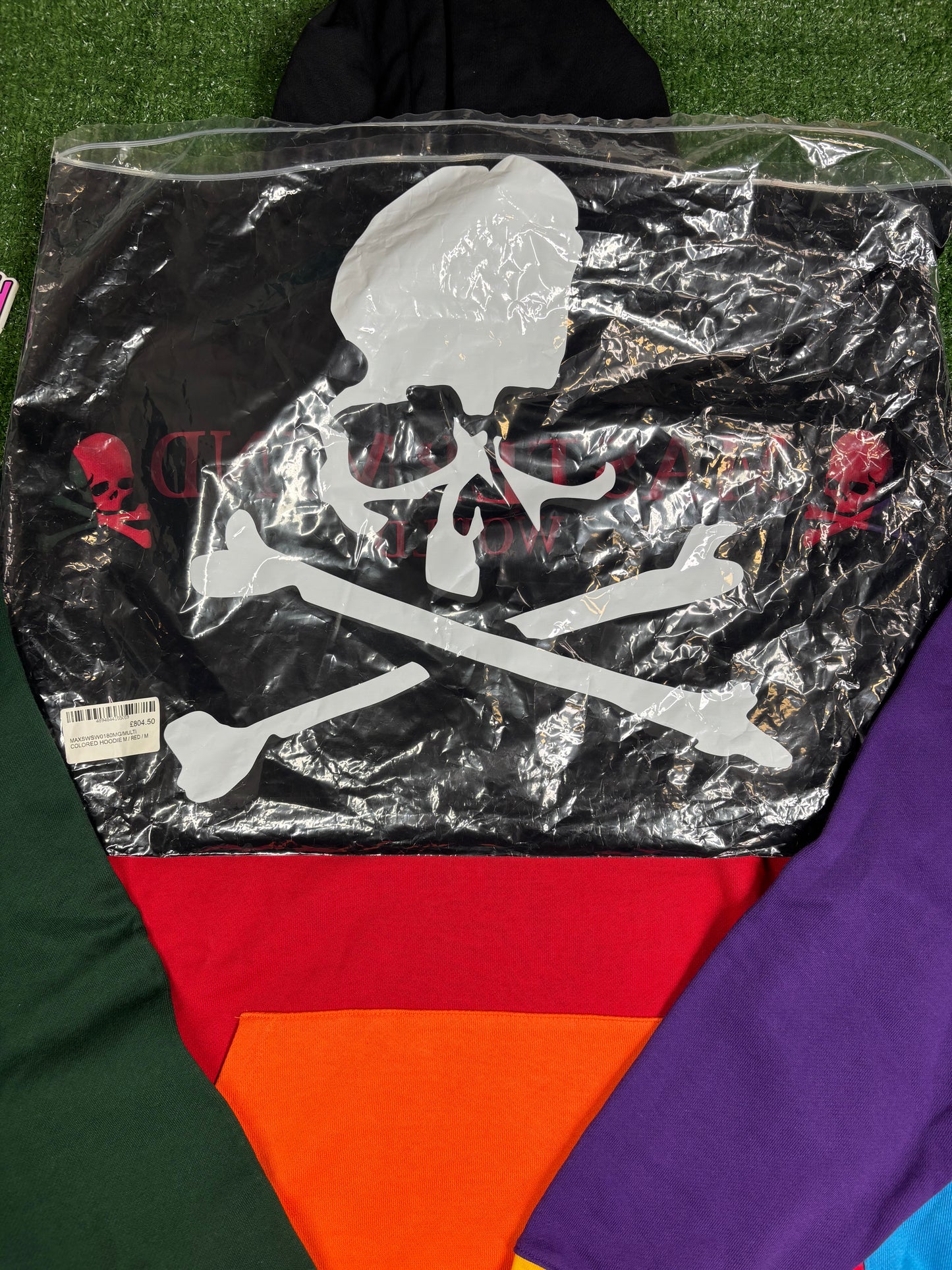 Mastermind World Vs. Bape Multi-Colored Red Hoodie Size Medium