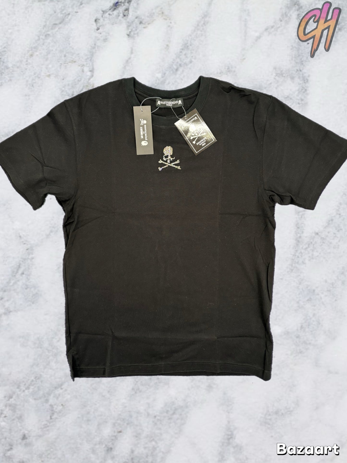 Mastermind World X Swarovski Black Crystal T-Shirt Size Medium (MSRP: $1,129)