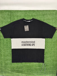 Mastermind World X Bape Striped College Black T-Shirt Size Small