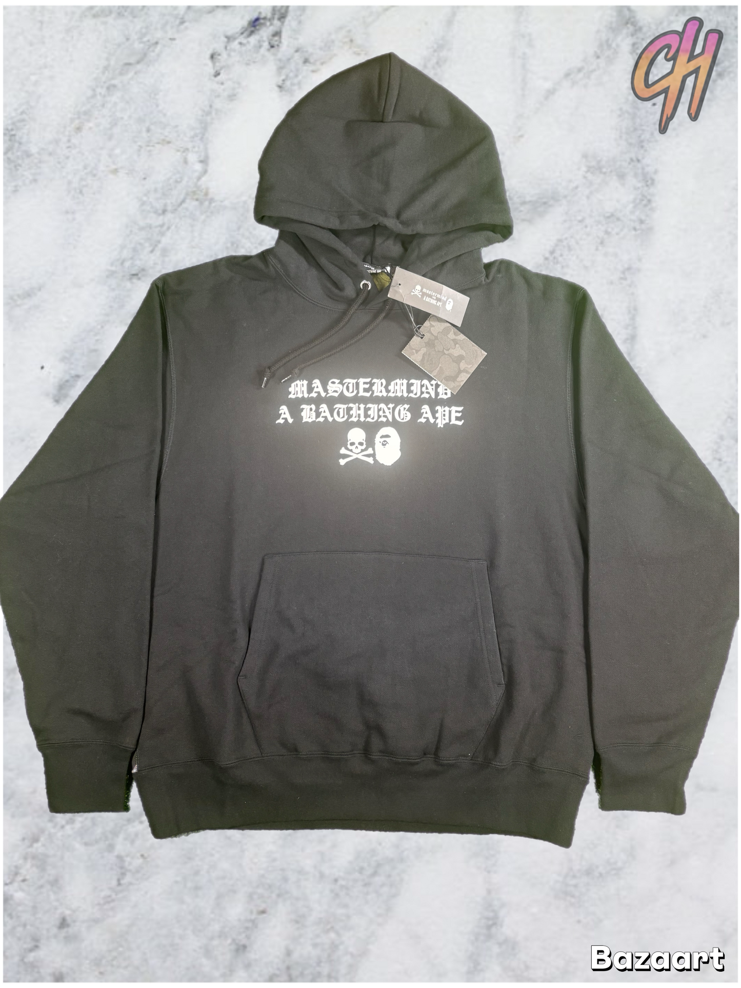 Bape X Mastermind Back Camo Black Pullover Hoodie Size XL