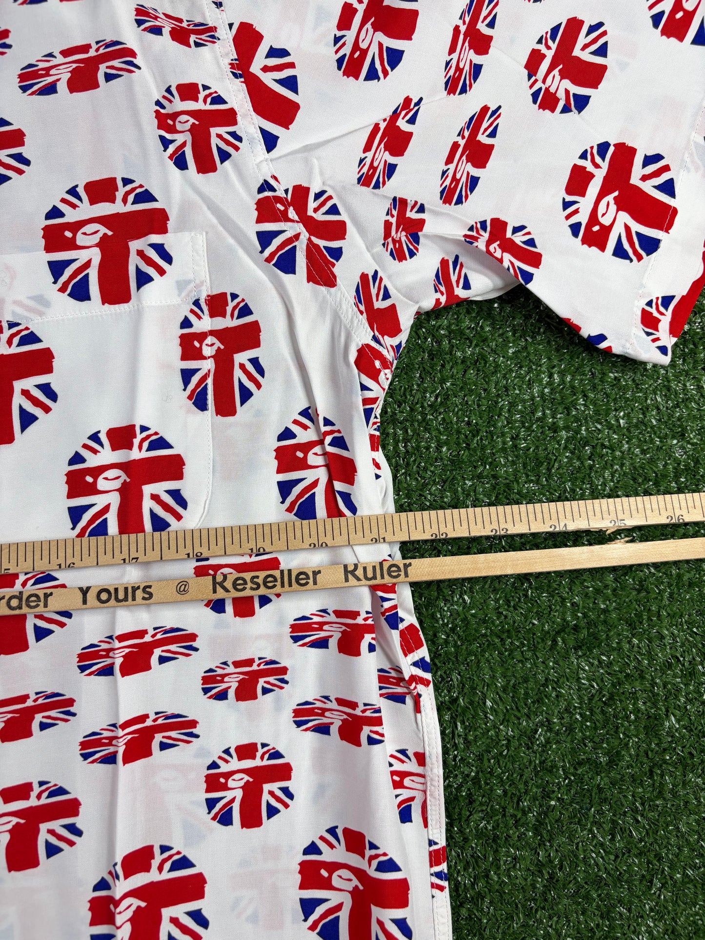 Bape London Union Jack Button-Up S/S Shirt Size XL