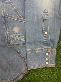 Mastermind World Light Oz. Washed Denim Shirt Size Large (MSRP: $823.00)