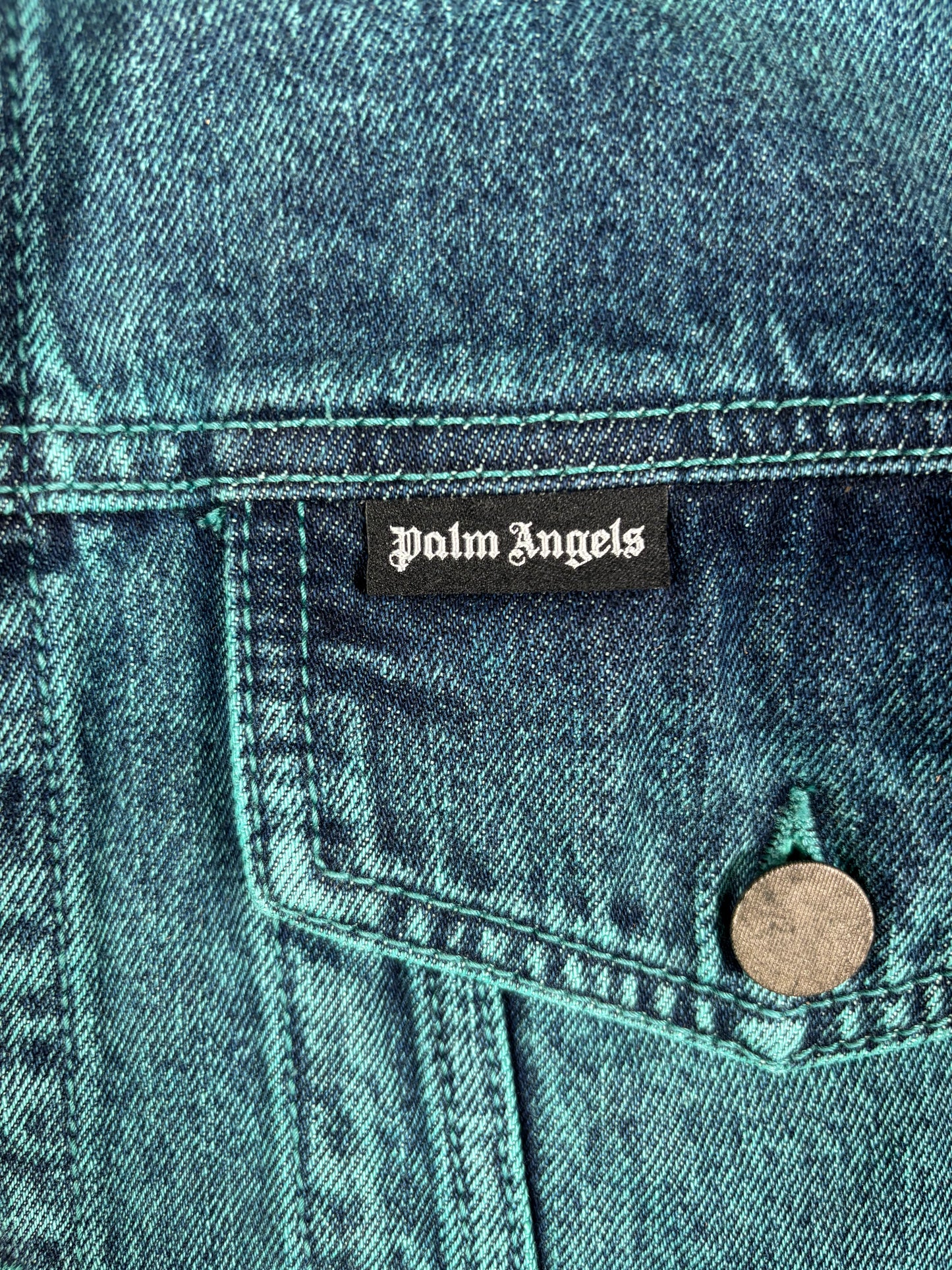 Palm Angels Light Wash Sunset Loose Denim Jacket Size Medium