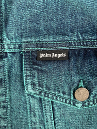 Palm Angels Light Wash Sunset Loose Denim Jacket Size Medium