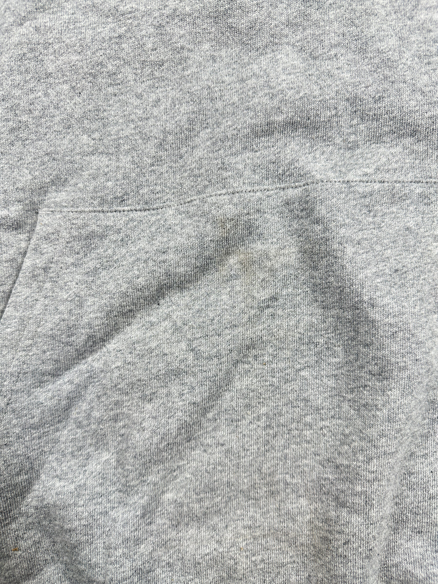 BAPE Grey 'Fading Logo' Pullover Hoodie (STAINED) - Size Large