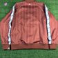 BAPE Text Stripe Full-Zip Brown Jersey Top Size Large