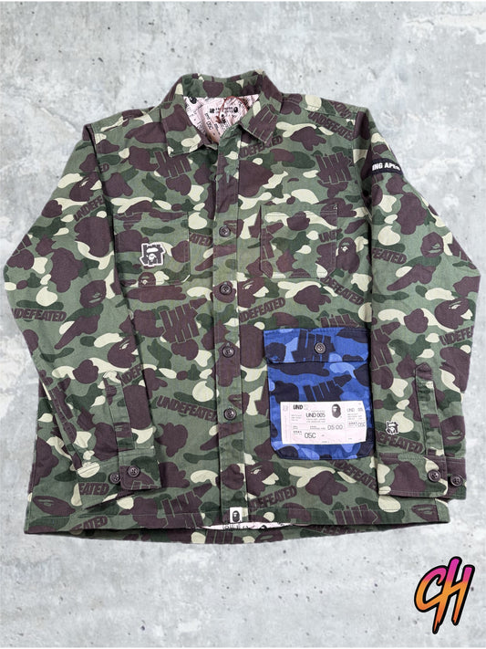 BAPE X Undefeated Color Camo Flannel Jacket Size XL