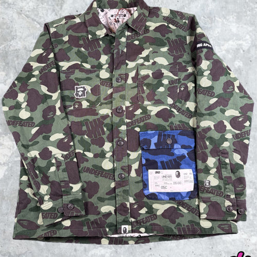 BAPE X Undefeated Color Camo Flannel Jacket Size Large