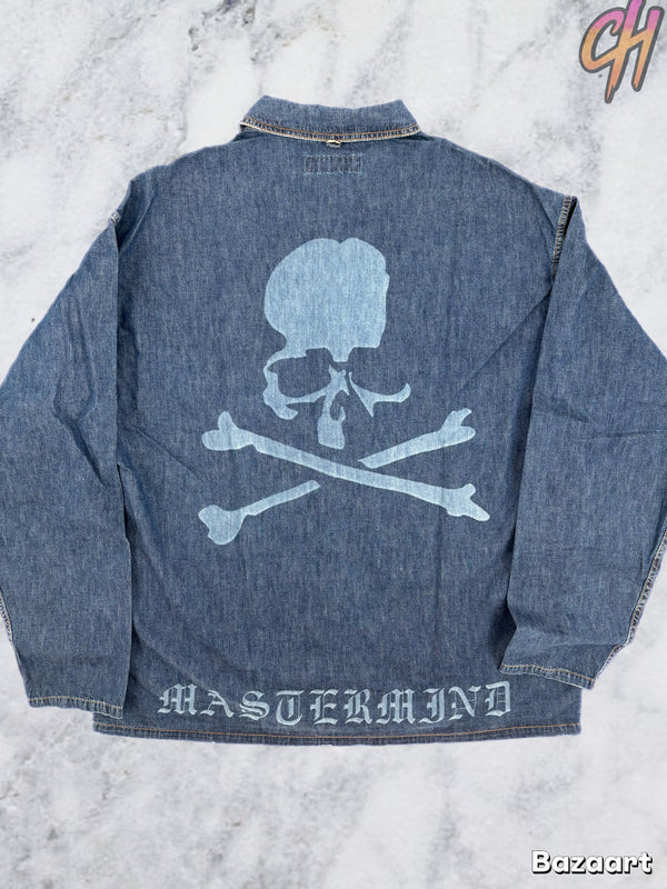 Mastermind World Big Pockets Indigo Denim Shirt Size Large (MSRP: $1,437)