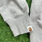 BAPE Grey 'Fading Logo' Pullover Hoodie (STAINED) - Size Large