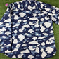 Bape Blue Waffle Thermal Camo Button-Up Shirt Size Large