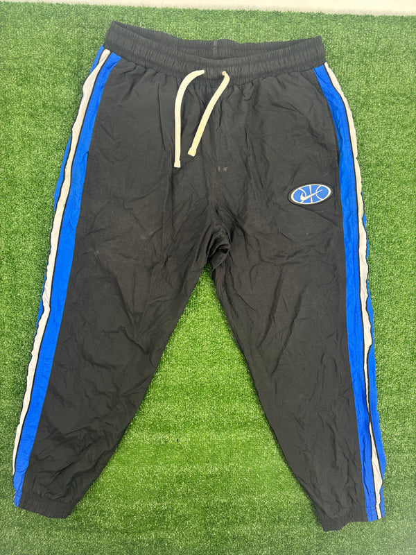 Vintage Nike Basketball Logo Black/Blue Striped Windbreaker Pants Size Large