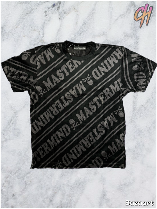 Mastermind Vs. Bape Velour Diagonal Black T-Shirt Size Large