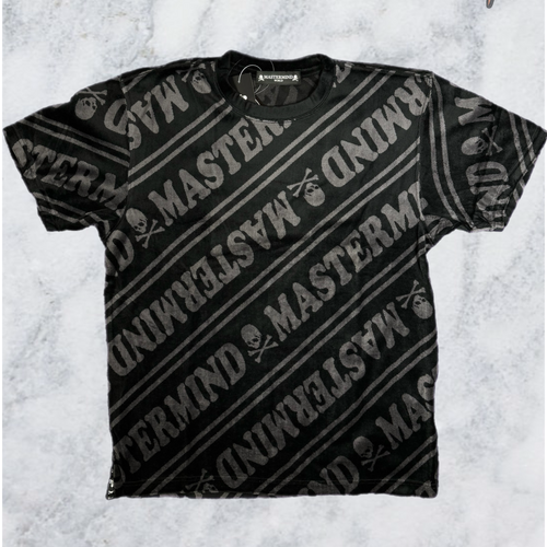 Mastermind Vs. Bape Velour Diagonal Black T-Shirt Size Large