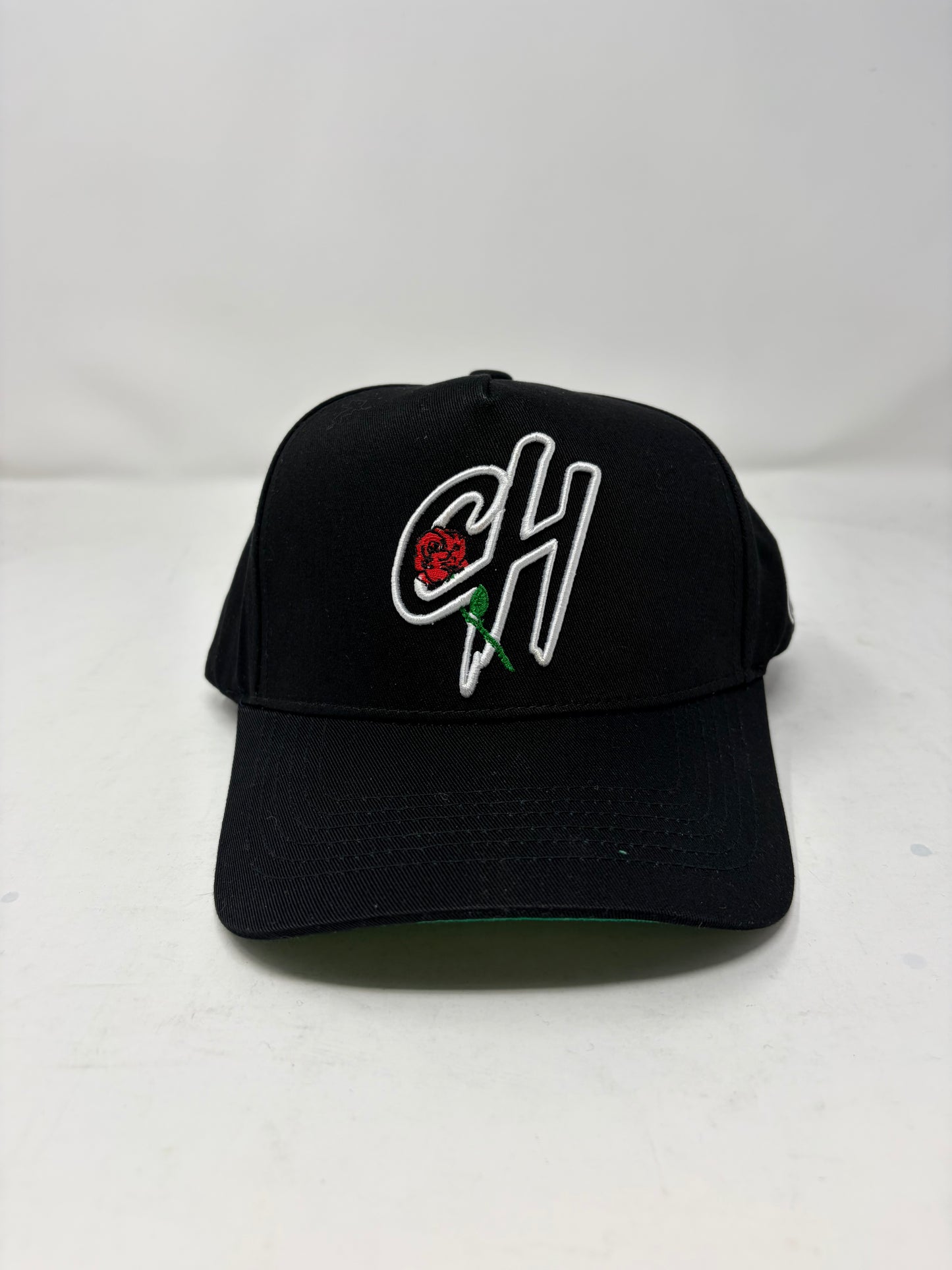 Central Hype Embroidered Rose Logo Black Snapback Hat