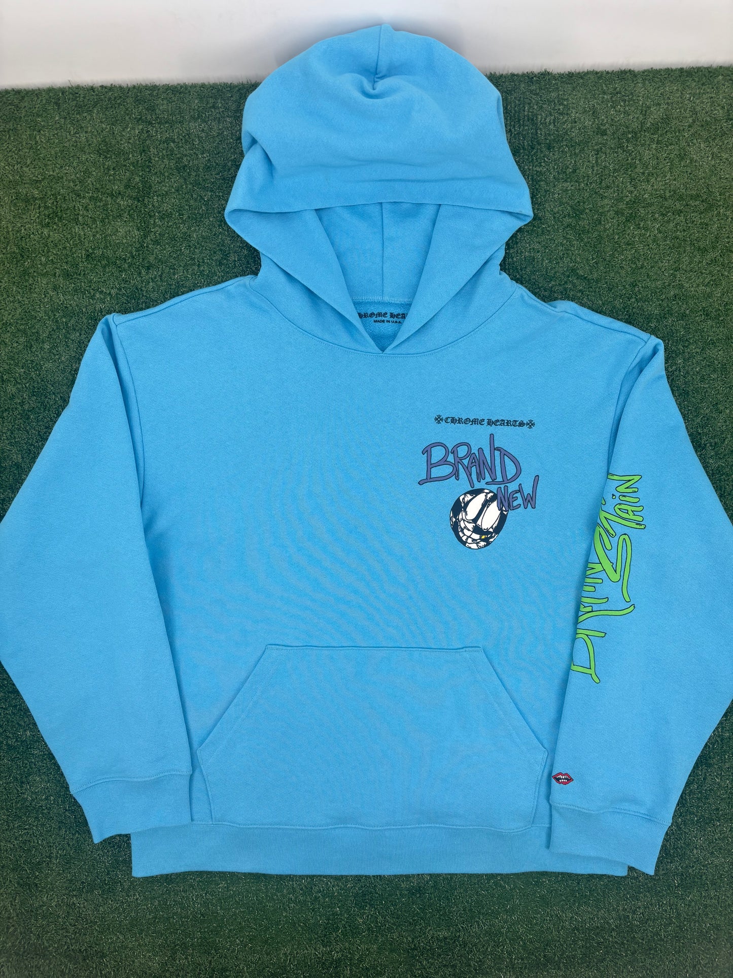 Chrome Hearts Matty Boy Brain New Blue Hoodie Size XL