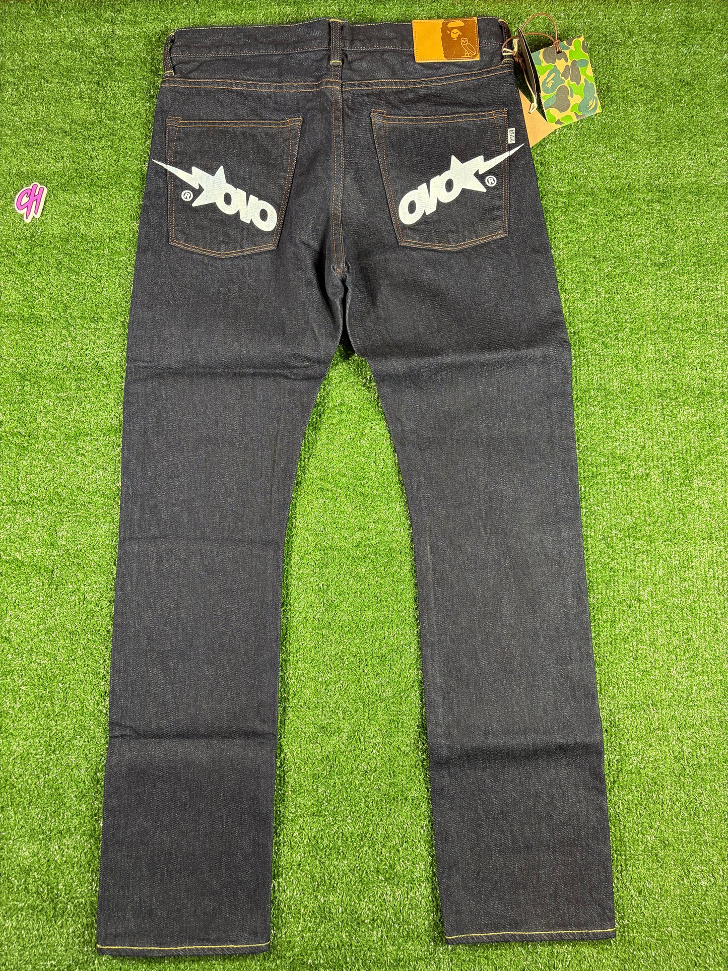 BAPE X OVO 2008 Type-05 Navy Denim Pants Size Medium